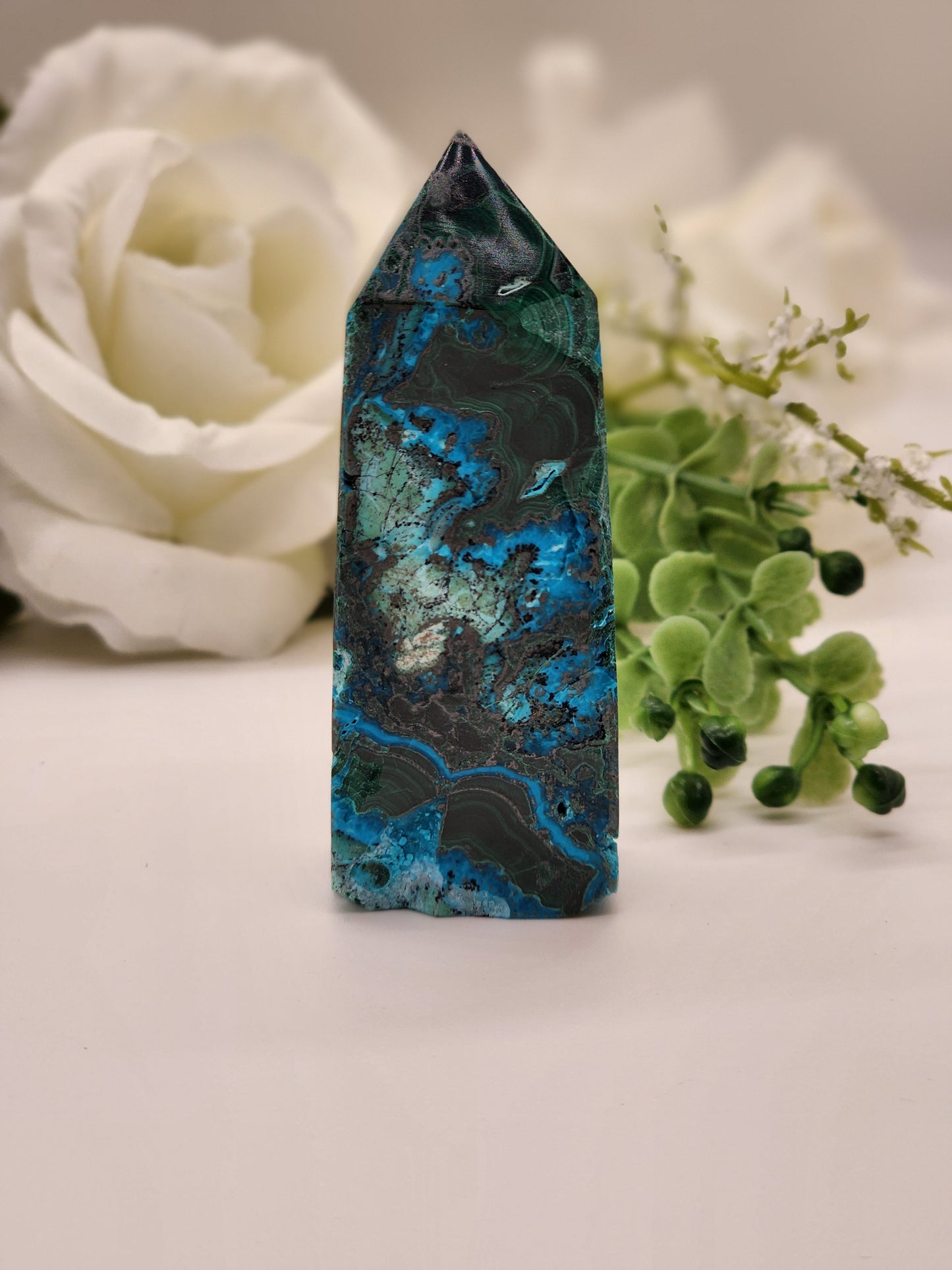 *RARE* Chrysocholla Malachite Point (Tower)