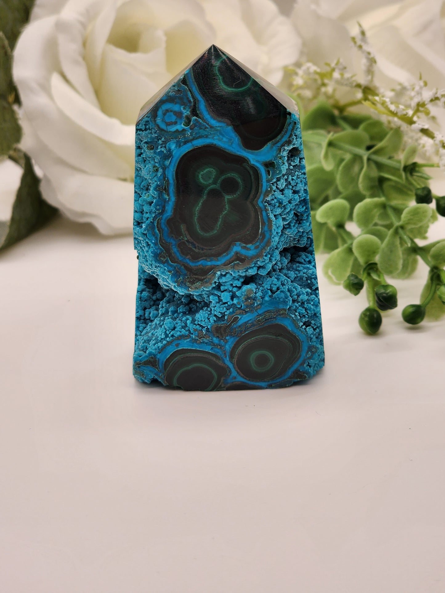 *RARE* Chrysocholla Malachite Point (Tower)