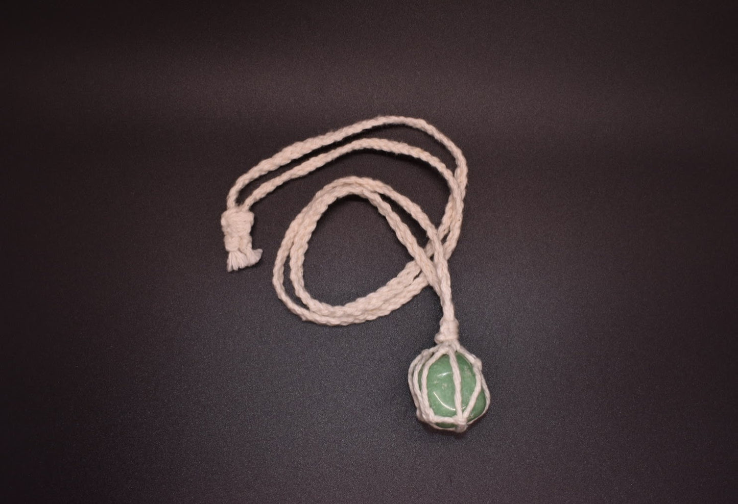 Hand-Woven Macramé Crystal Holder Necklace