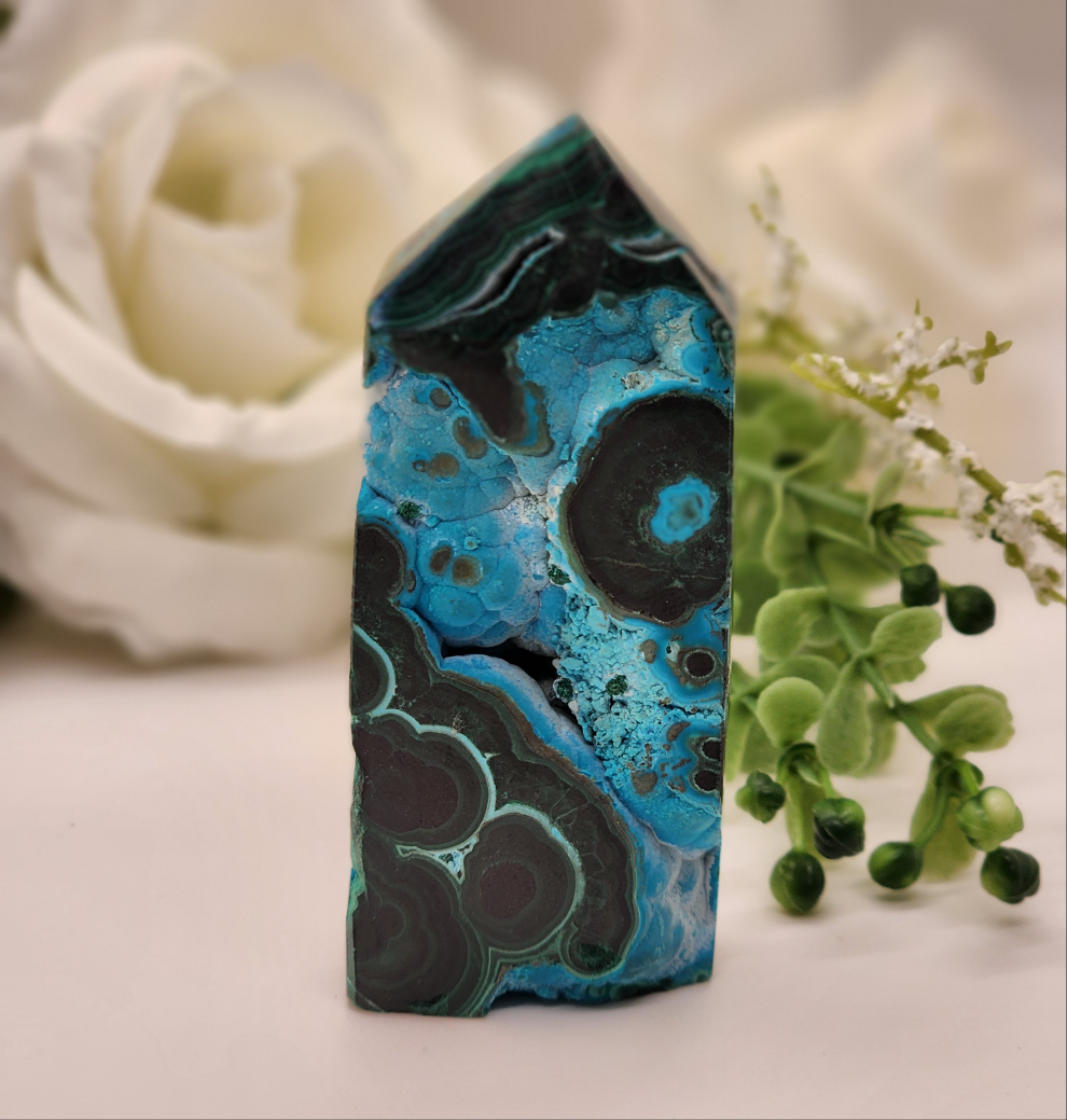 *RARE* Chrysocholla Malachite Point (Tower)