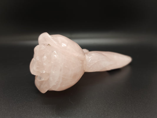 Rose Quartz Rose Statement Carving