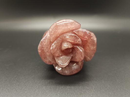 Strawberry Quartz Rose Statement Carving