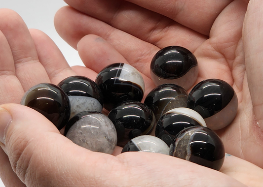 Small Black Agate Spheres