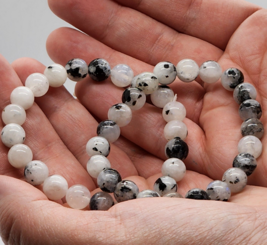 8mm Flashy Rainbow Moonstone Bracelet