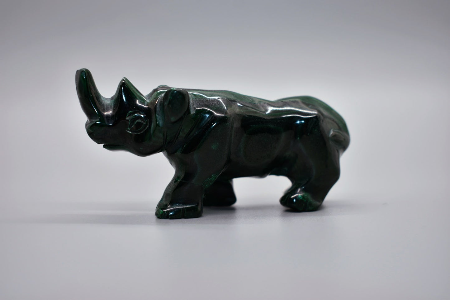 Malachite Carved Rhino