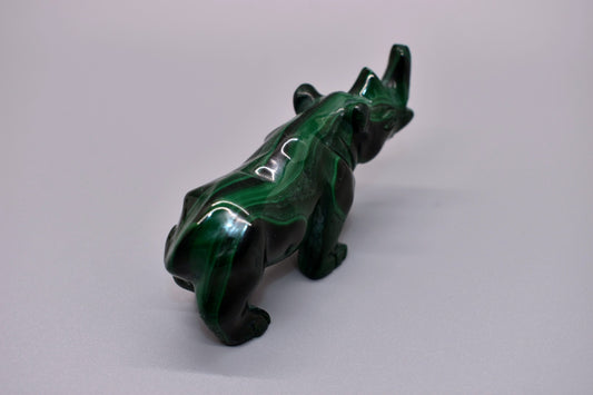 Malachite Carved Rhino