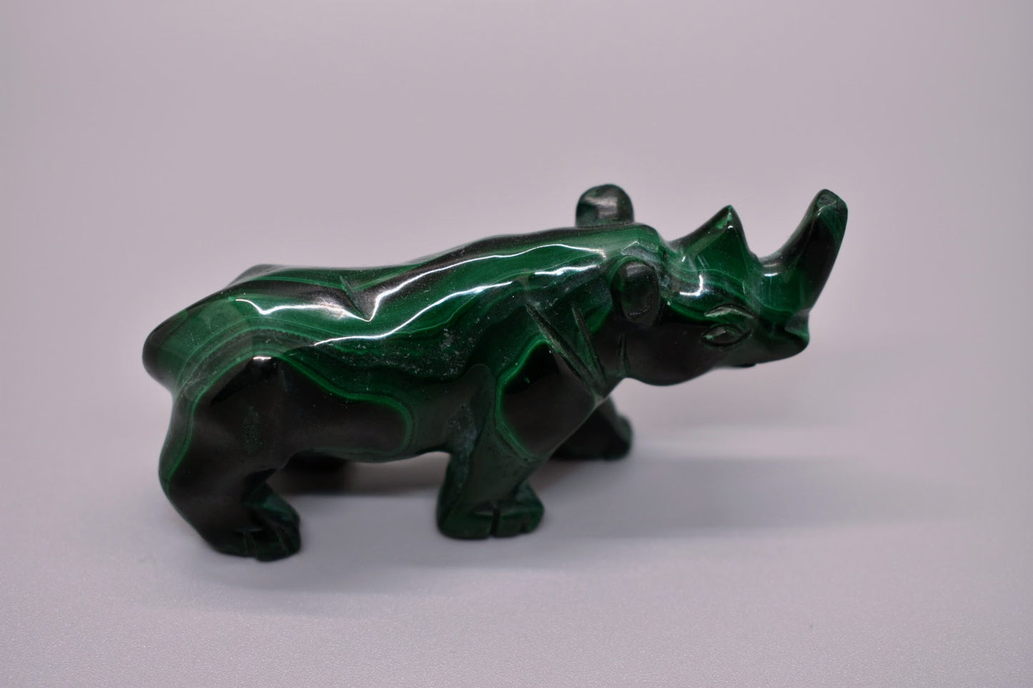 Malachite Carved Rhino